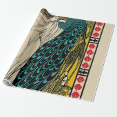 Peacock Fine Art Bird Nouveau Cadeaupapier (Uitgerold)