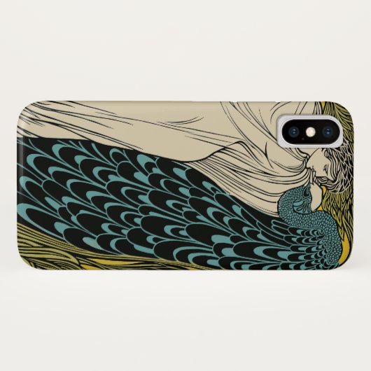 Peacock Fine Art Bird Nouveau Case-Mate iPhone Case (Achterkant (horizontaal))