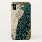Peacock Fine Art Bird Nouveau Case-Mate iPhone Case (Achterkant)