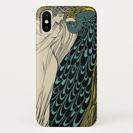 Peacock Fine Art Bird Nouveau Case-Mate iPhone Case (Achterkant)
