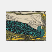 Peacock Fine Art Bird Nouveau Fleece Deken (Voorkant (Horizontaal))