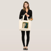 Peacock Fine Art Bird Nouveau Grote Tote Bag (Voorkant (model))