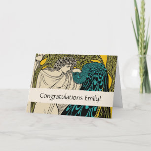 Peacock Fine Art Bird Nouveau Kaart