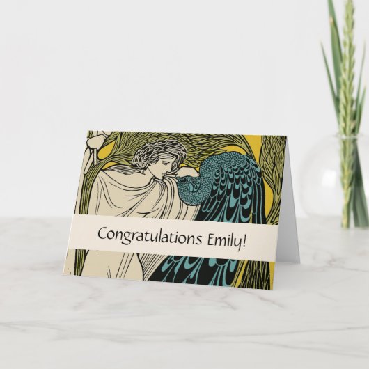 Peacock Fine Art Bird Nouveau Kaart (Voorkant)