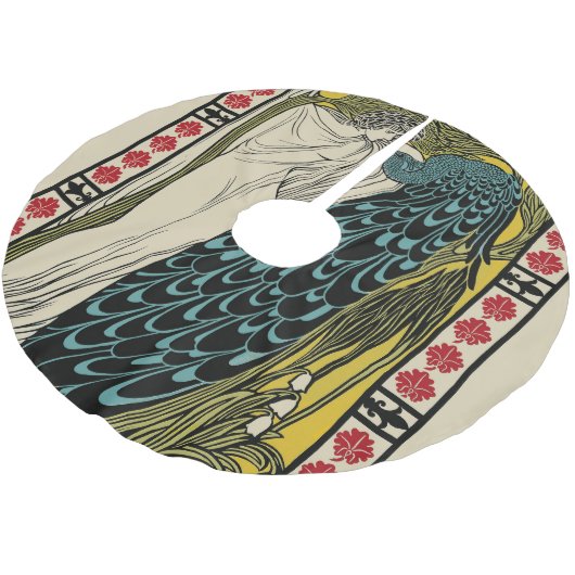 Peacock Fine Art Bird Nouveau Kerstboom Rok (Gekanteld)