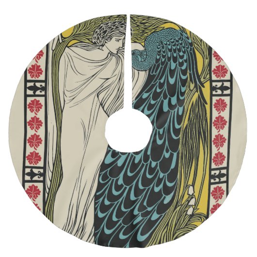 Peacock Fine Art Bird Nouveau Kerstboom Rok (Voorkant)
