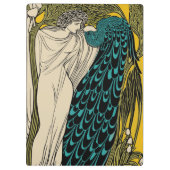 Peacock Fine Art Bird Nouveau Klembord (Achterkant)