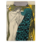 Peacock Fine Art Bird Nouveau Klembord (Voorkant)