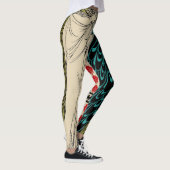 Peacock Fine Art Bird Nouveau Leggings (Rechts)