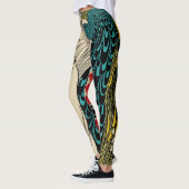Peacock Fine Art Bird Nouveau Leggings (Links)