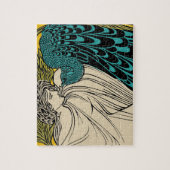 Peacock Fine Art Bird Nouveau Legpuzzel (Verticaal)