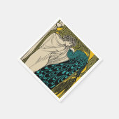 Peacock Fine Art Bird Nouveau Servet (Hoek)