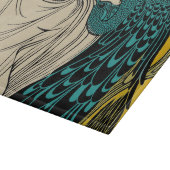Peacock Fine Art Bird Nouveau Snijplank (Hoek)