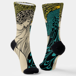 Peacock Fine Art Bird Nouveau Sokken