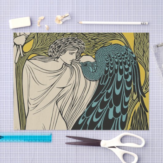 Peacock Fine Art Bird Nouveau Tissuepapier (Craft)