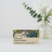 Peacock Fine Art Bird Nouveau Visitekaartje (Staand voorkant)