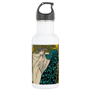 Peacock Fine Art Bird Nouveau Waterfles
