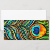 Peacock Firebird Feather Painting Flat Kaart (Voorkant / Achterkant)