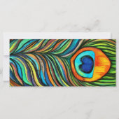 Peacock Firebird Feather Painting Flat Kaart (Voorkant)