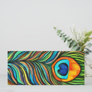 Peacock Firebird Feather Painting Flat Kaart