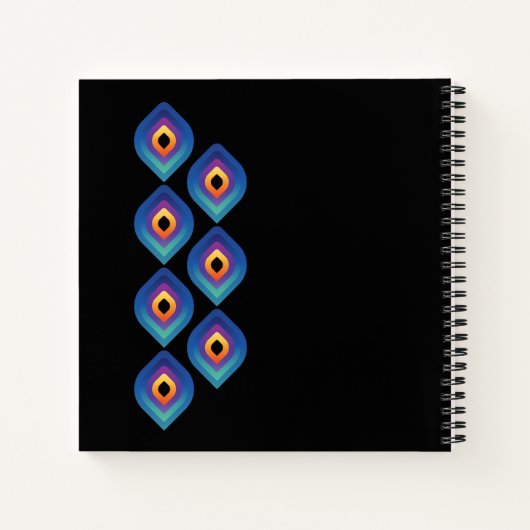 Peacock Flame (Vertical) Notitieboek (Achterkant)