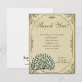  Peacock Flat Wedding Dank u kaart (Voorkant / Achterkant)