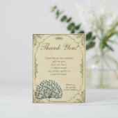  Peacock Flat Wedding Dank u kaart (Staand voorkant)