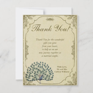  Peacock Flat Wedding Dank u kaart