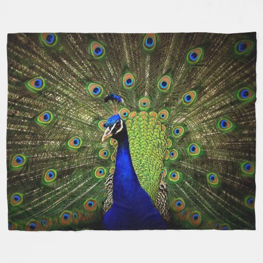 Peacock Fleece Blanket Deken (Voorkant (Horizontaal))