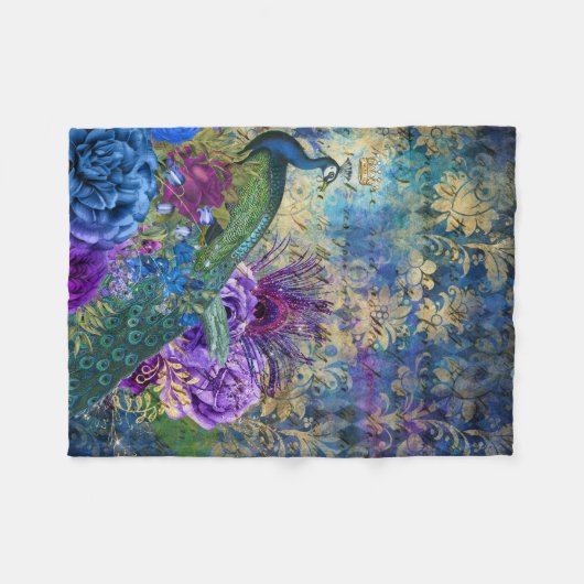 Peacock Fleece Blanket - prachtig design (Voorkant (Horizontaal))