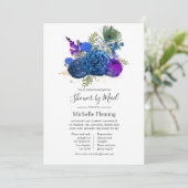 Peacock Floral Baby of Vrijgezellenfeest per post Kaart (Staand voorkant)