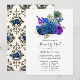 Peacock Floral Baby of Vrijgezellenfeest per post Kaart