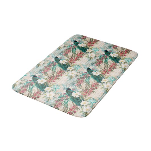 Peacock Floral Badmat (Gekanteld)