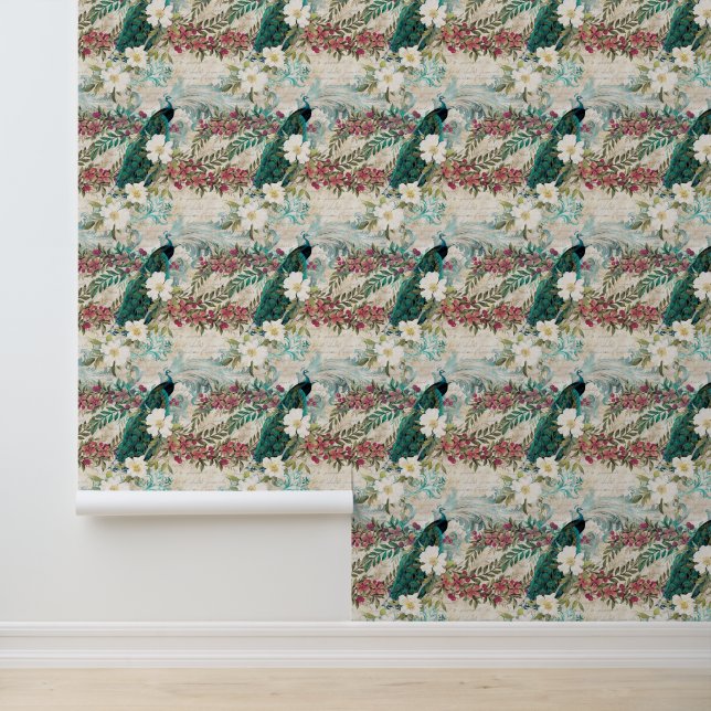 Peacock Floral Behang (Applicatie)