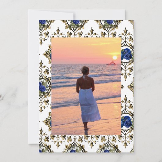  Peacock Floral Celebration of Life Kaart (Achterkant)