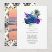  Peacock Floral Celebration of Life Kaart (Voorkant / Achterkant)