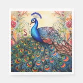 Peacock Floral Elegant  papier servetten (Voorkant)