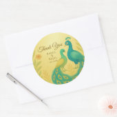 Peacock Floral Indian Wedding Bedankt Ronde Sticker (Envelop)