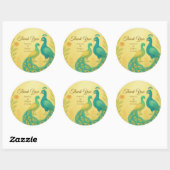 Peacock Floral Indian Wedding Bedankt Ronde Sticker (Vel)