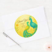 Peacock Floral Indian Wedding Bedankt Ronde Sticker (Envelop)