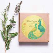 Peacock Floral Indian Wedding Bedankt Ronde Sticker