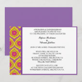 Peacock Floral Invitation Kaart (Voorkant / Achterkant)