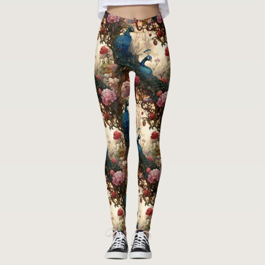  Peacock Floral Leggings (Voorkant)