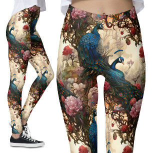 Peacock Floral Leggings