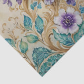 Peacock floral paisley waterverf tissuepapier (Detail)