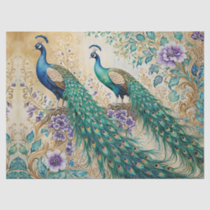Peacock floral paisley waterverf tissuepapier