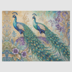 Peacock floral paisley waterverf tissuepapier
