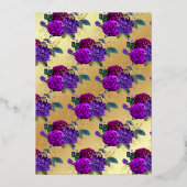  Peacock Floral Quinceañera Folie Uitnodiging (Achterkant)