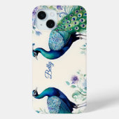 Peacock floral waterverf Case-Mate iPhone case (Achterkant)