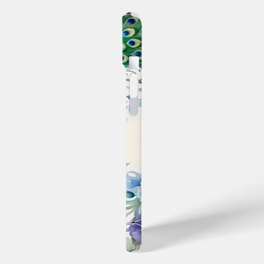 Peacock floral waterverf Case-Mate iPhone case (Achterkant / Links)